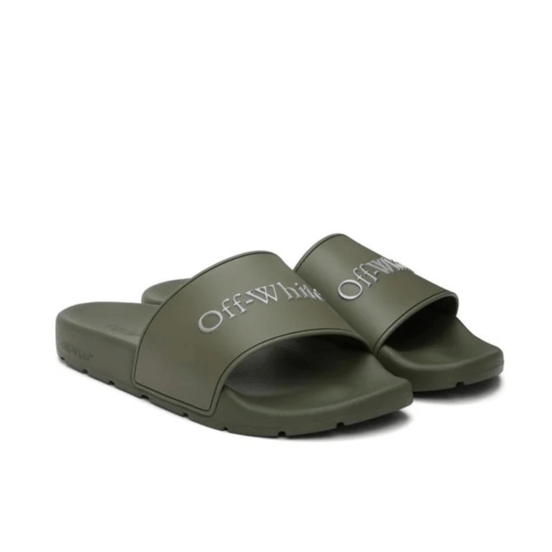 Off-White Khaki Bookish Slides