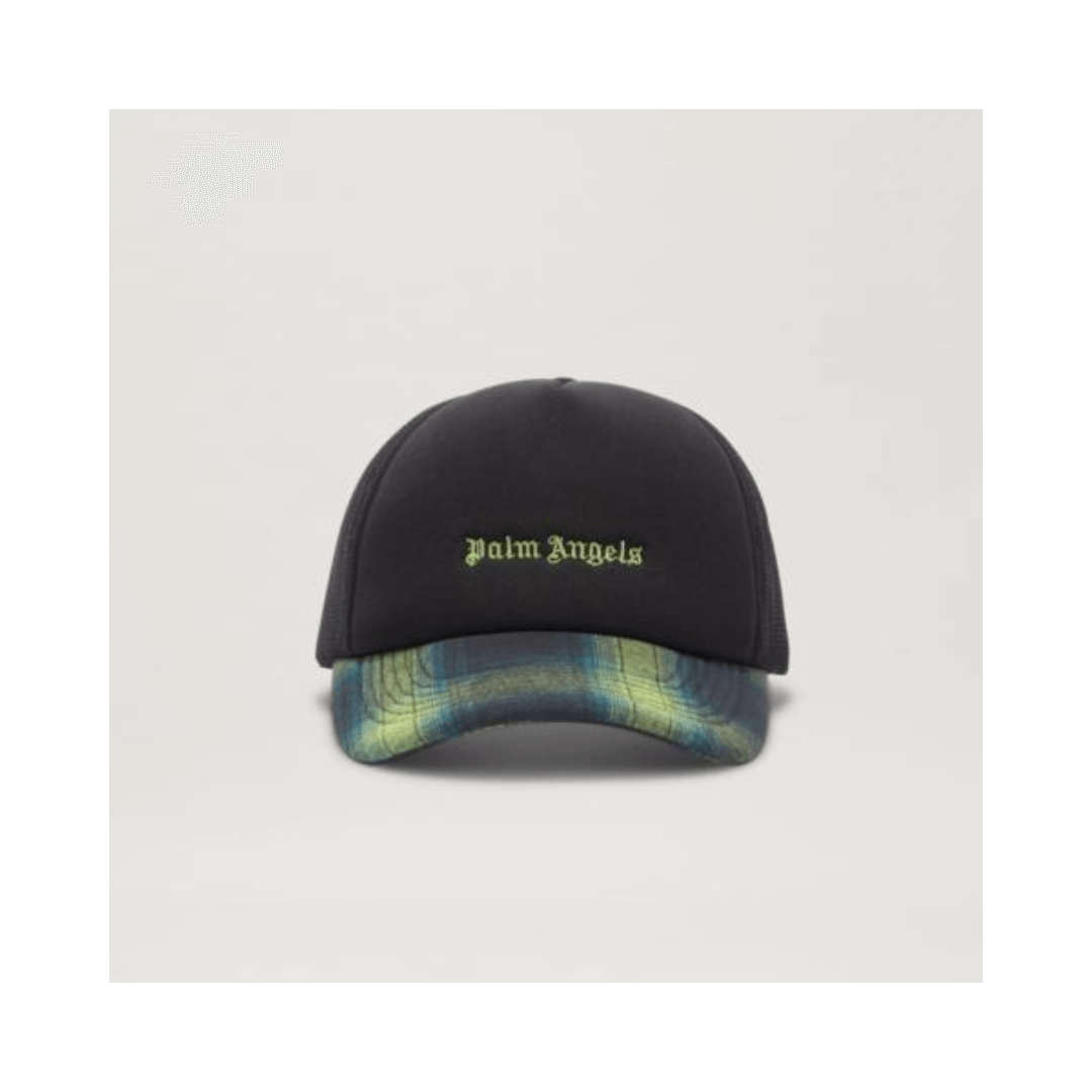 Palm Angels Black cap with logo embroidery