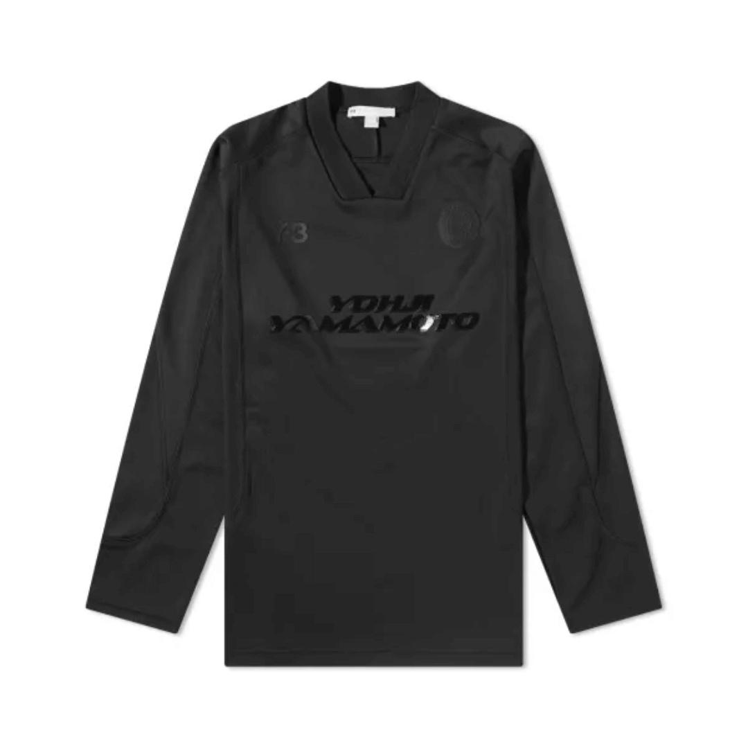 Y-3 Long Sleeve Football Logo T-Shirt Black