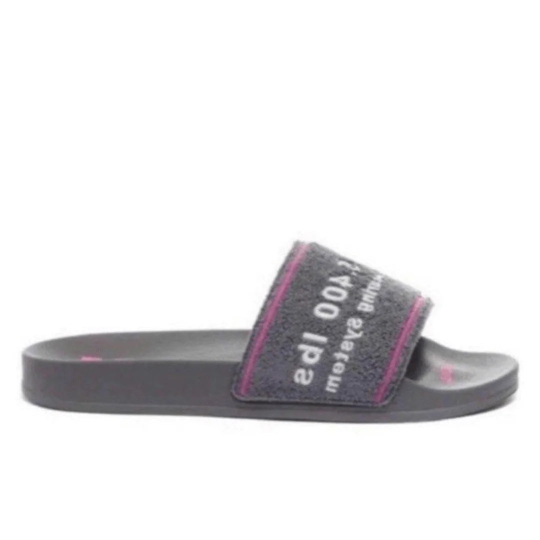 Offwhite Pool Slide Towel Embroidery Grey