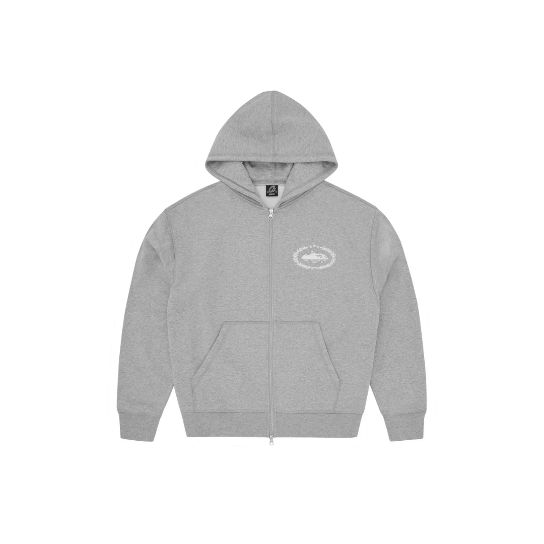 Corteiz Superior Royale Zip Hoodie (Heather Grey)