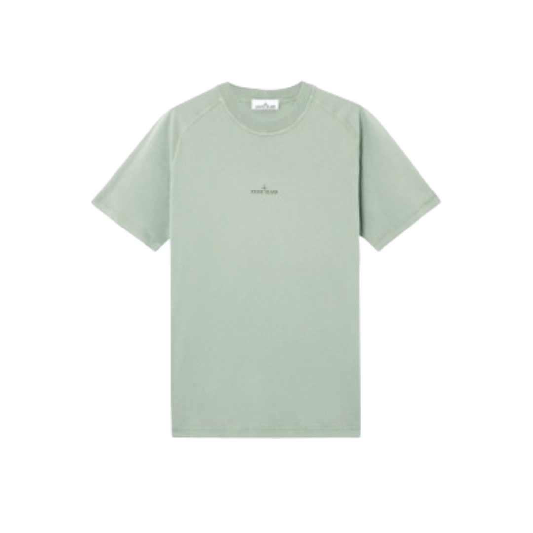 Stone Island Slim fit T-shirt with 'Institutional One' print in Sage Green (Via Shipping Only)