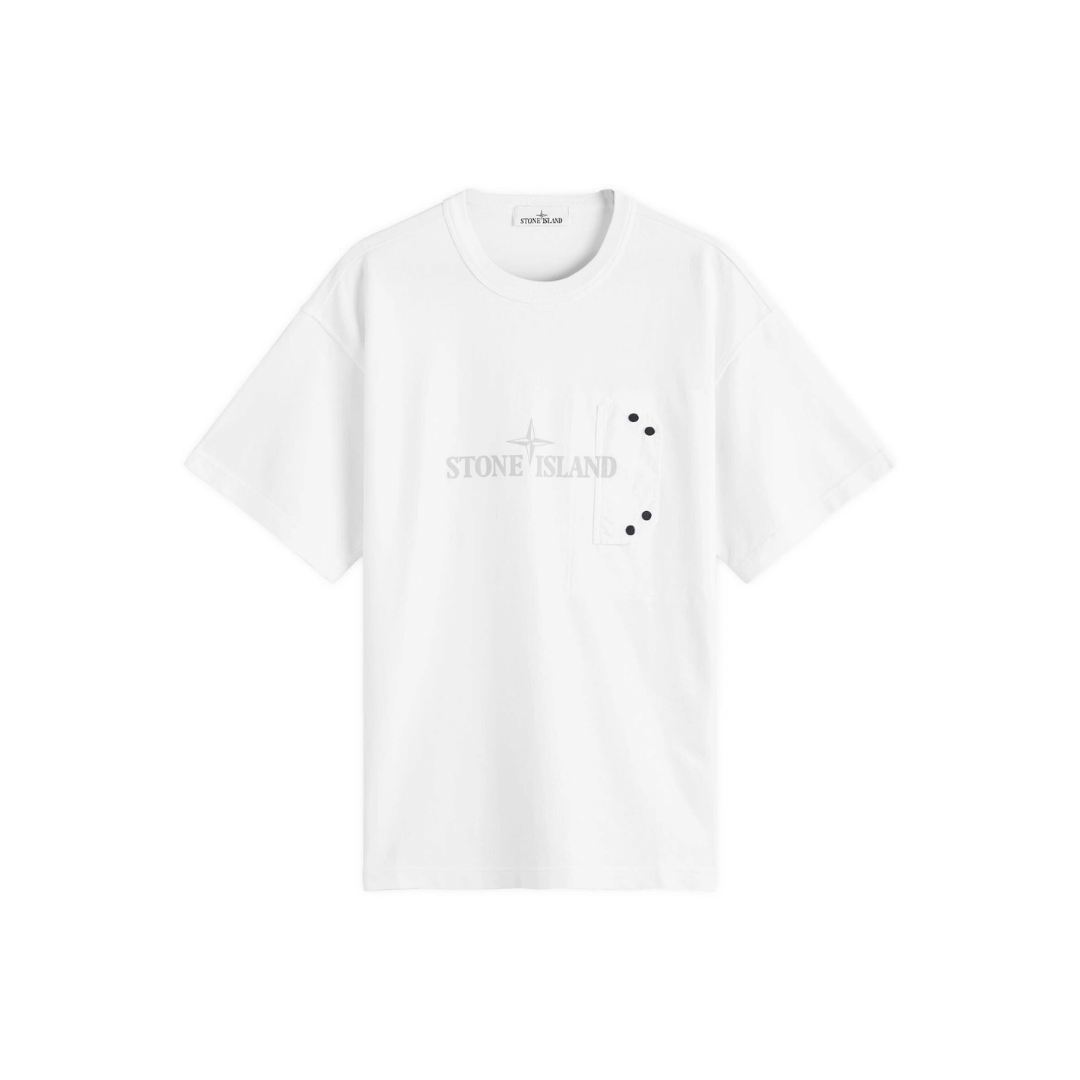Stone Island Men's Pocket Detail Logo t-Shirt in White (Via Shipping Only)