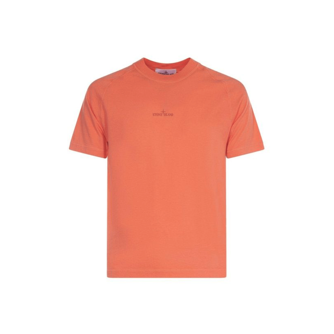 Stone Island Slim fit T-shirt with 'Institutional One' print in Orange (Via Shipping Only)