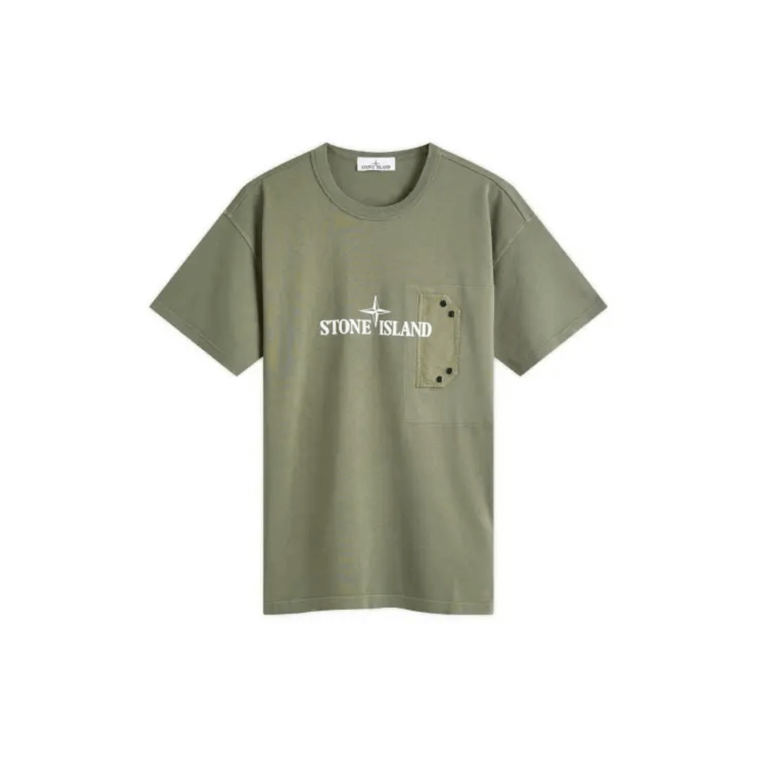 Stone Island Men's Pocket Detail Logo t-Shirt in Musk (Via Shipping Only)