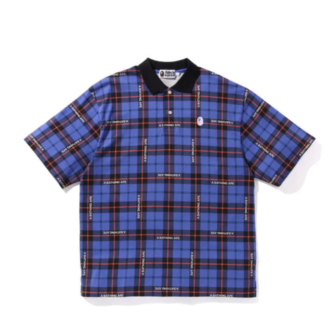 Bape Checked Relaxed Collar Tee