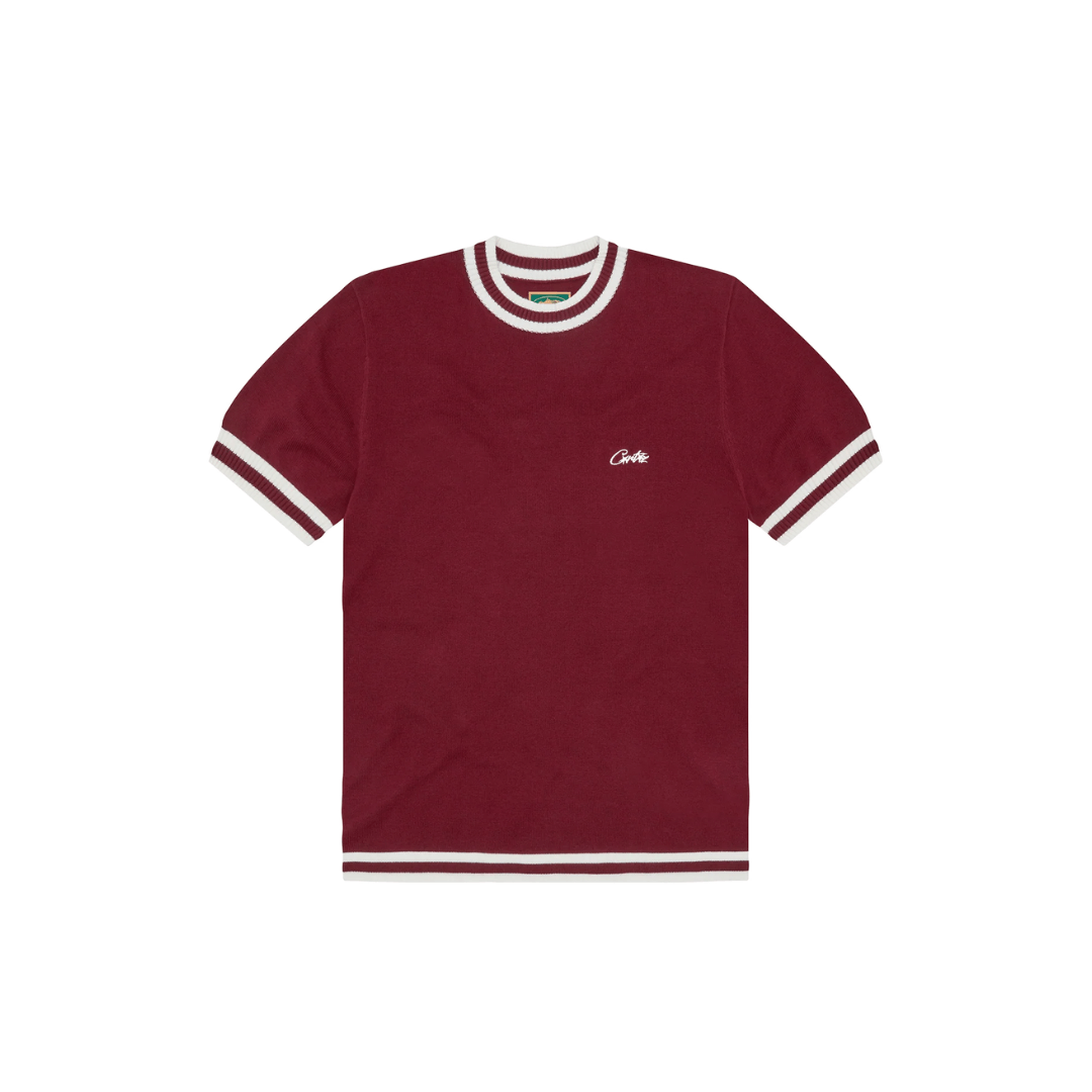 Corteiz Deala Knit Tee 'Burgundy'