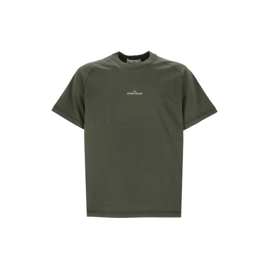 Stone Island Slim fit T-shirt with 'Institutional One' print in Military Green (Via Shipping Only)
