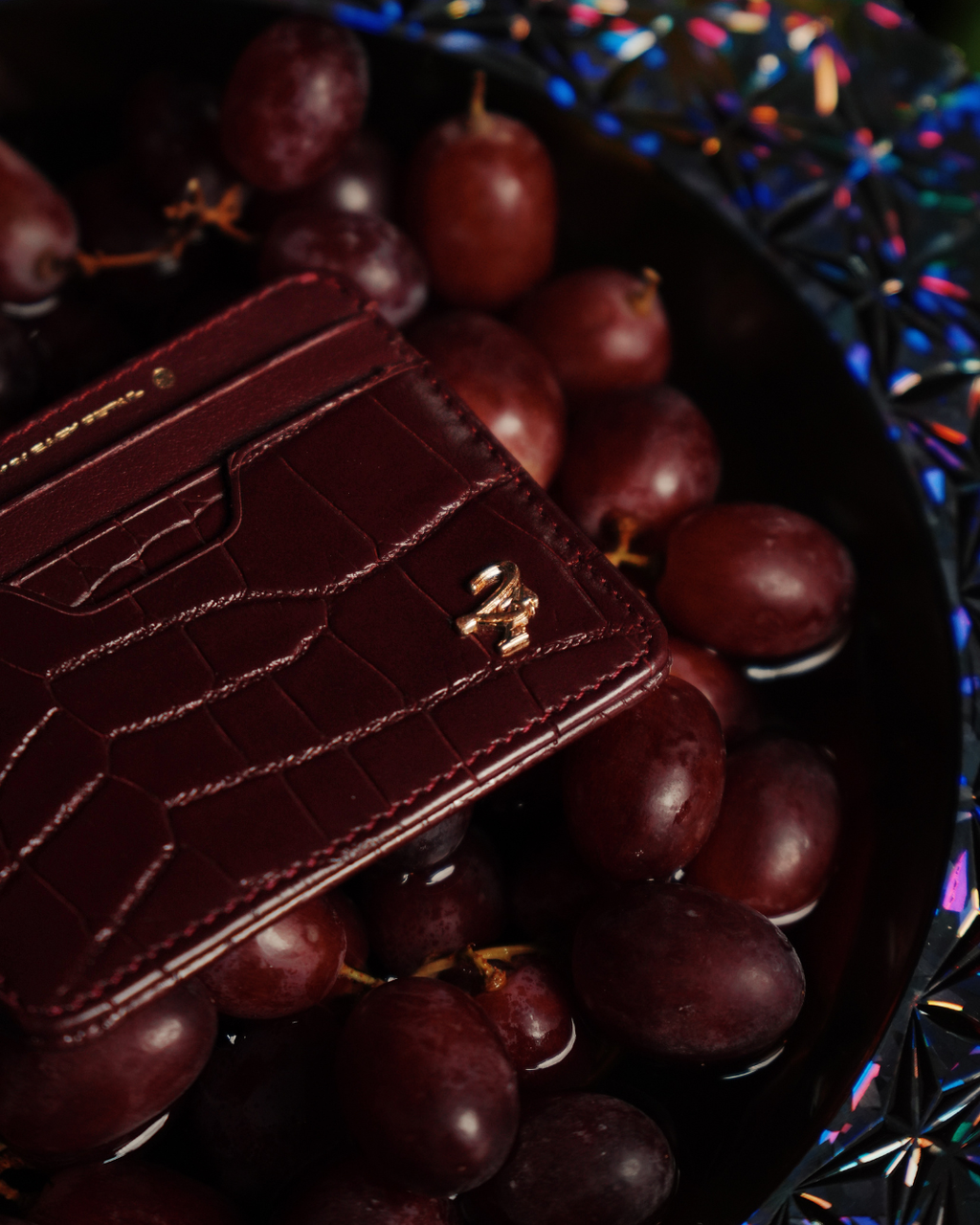 21st Gator Leather Merlot Burgundy Cardholder