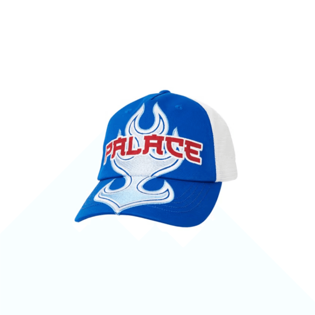 Palace Flame Trucker Hat Blue