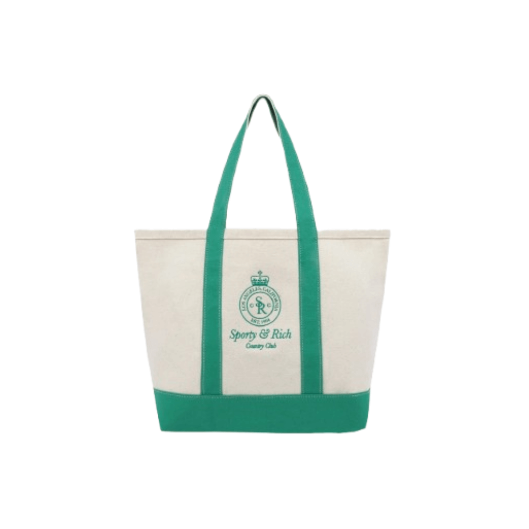Sporty & Rich  Crown Logo Embroidered Tote Bag