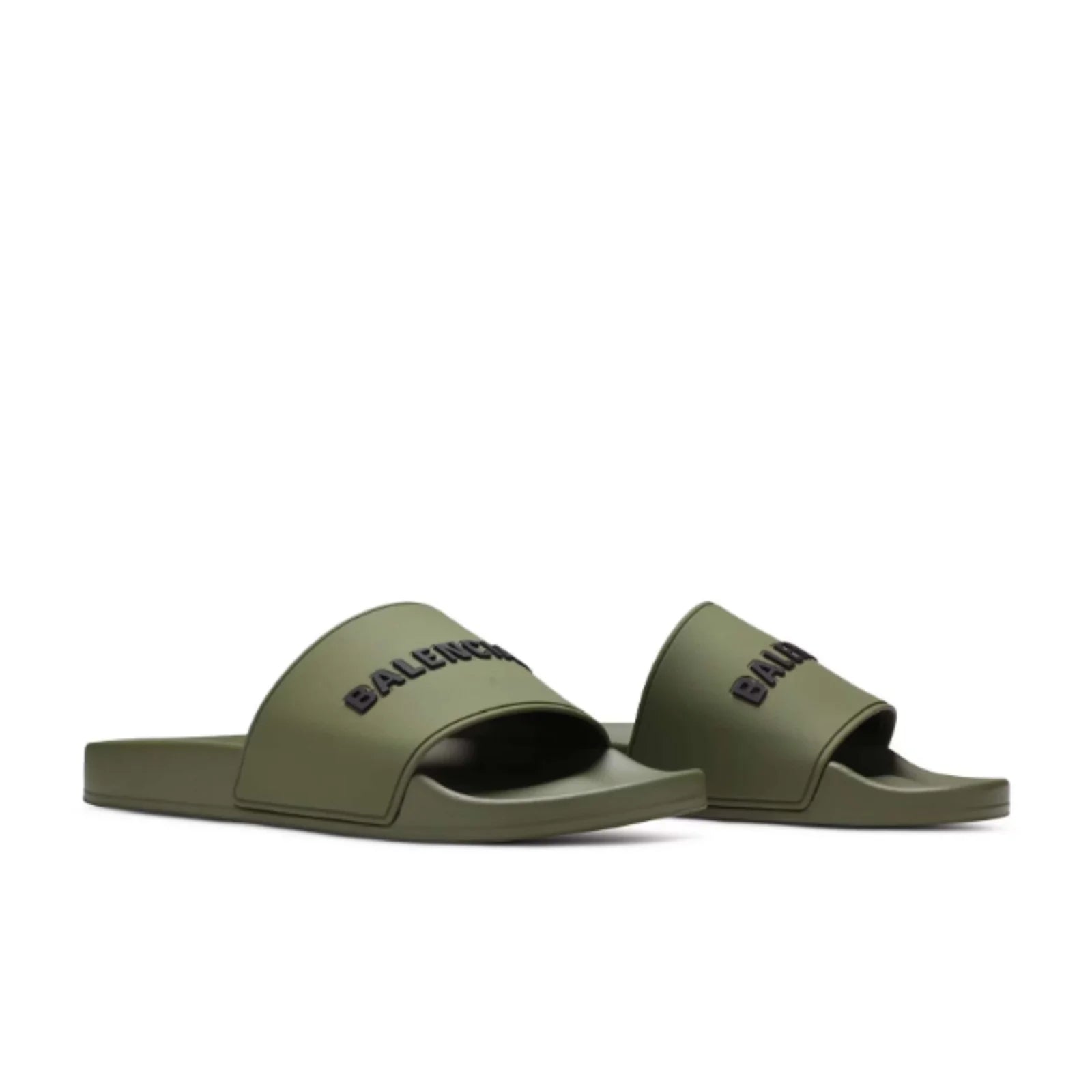 Balenciaga Men Slide Pool Khaki Green