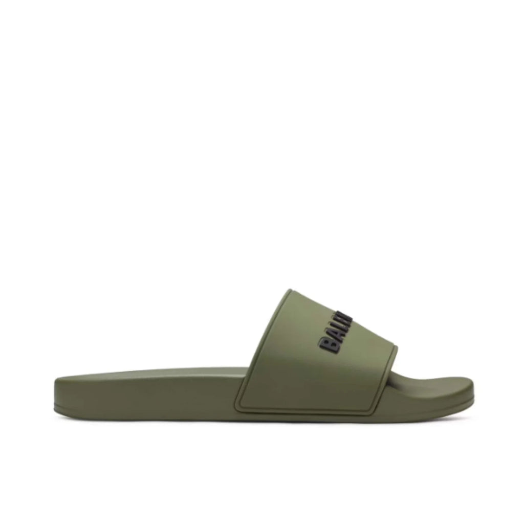 Balenciaga Men Slide Pool Khaki Green