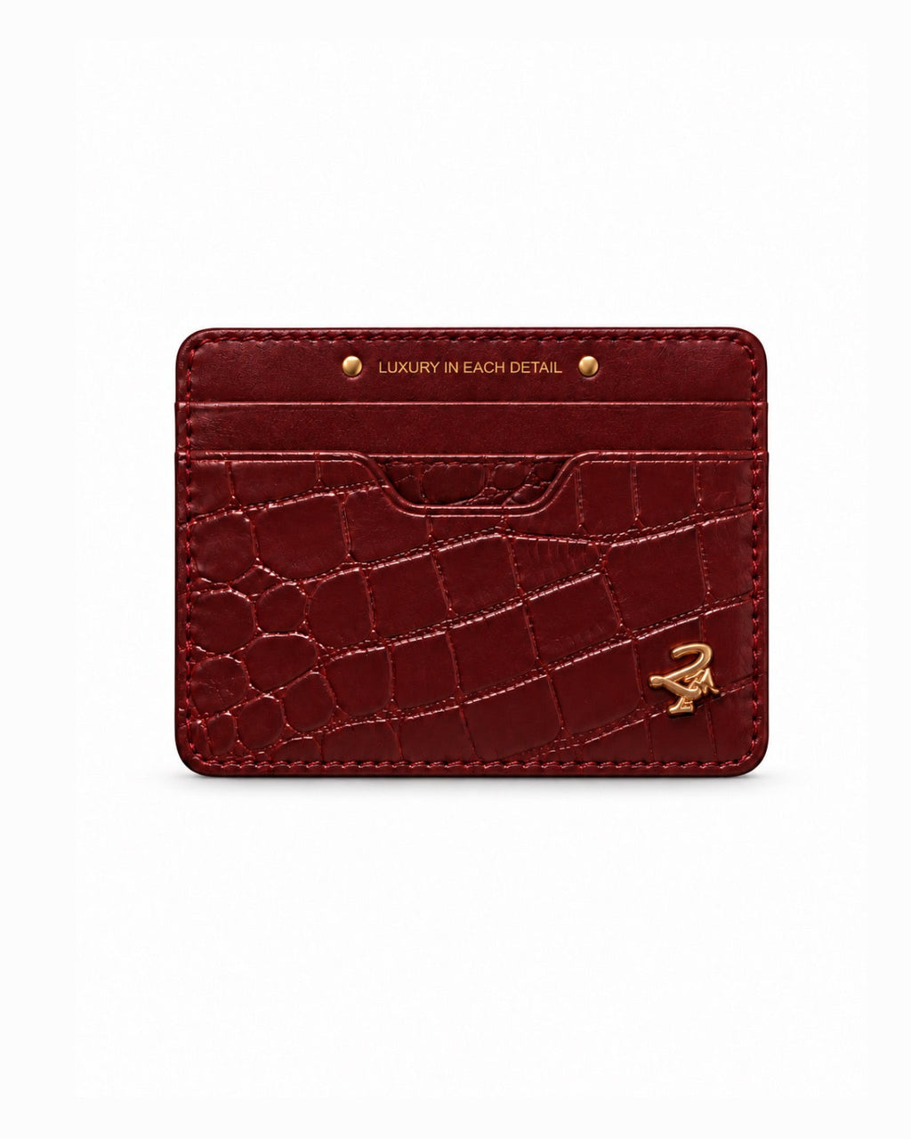 21st Gator Leather Merlot Burgundy Cardholder