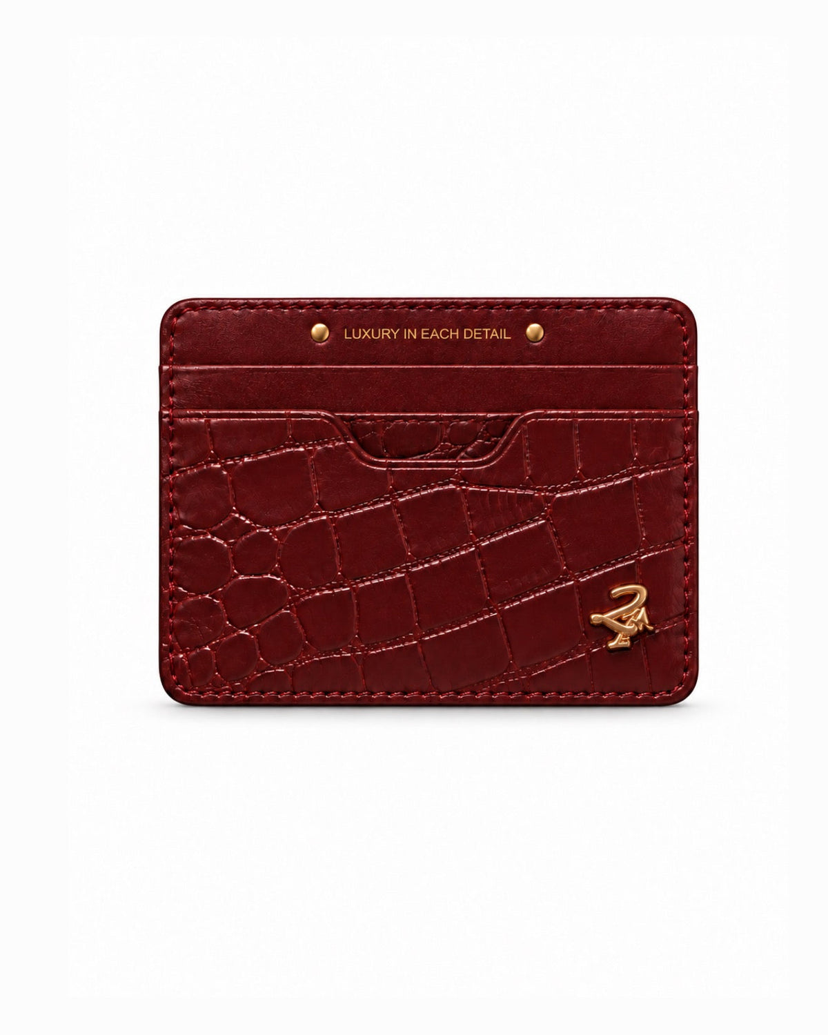 21st Gator Leather Merlot Burgundy Cardholder