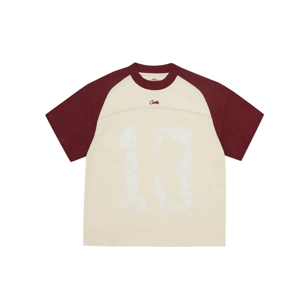 Corteiz HMP Vintage Jersey ( Cream/ Burgundy )