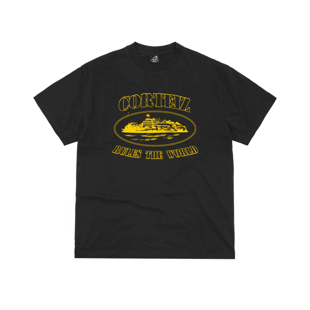 Corteiz OG Alcatraz Tee Black Yellow