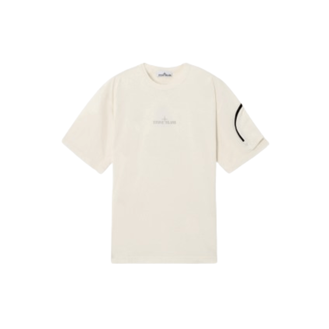 Stone Island White Organic Zip Pocket Polo tshirt (Via Shipping Only)