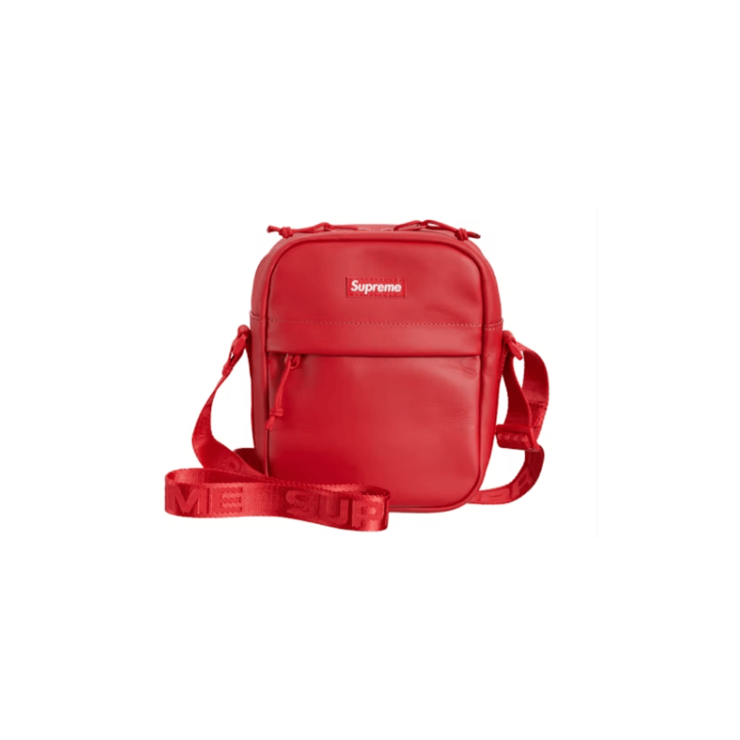 Supreme Leather Shoulder Bag Red