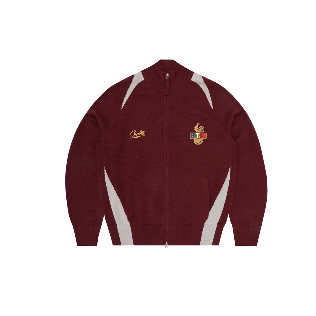 Corteiz Finesse Knit Zip Up (Burgundy)