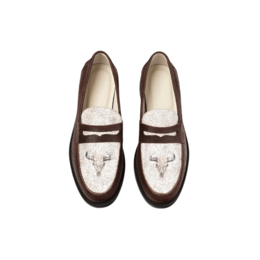 Duke + Dexter Crack Bison Skull Loafer