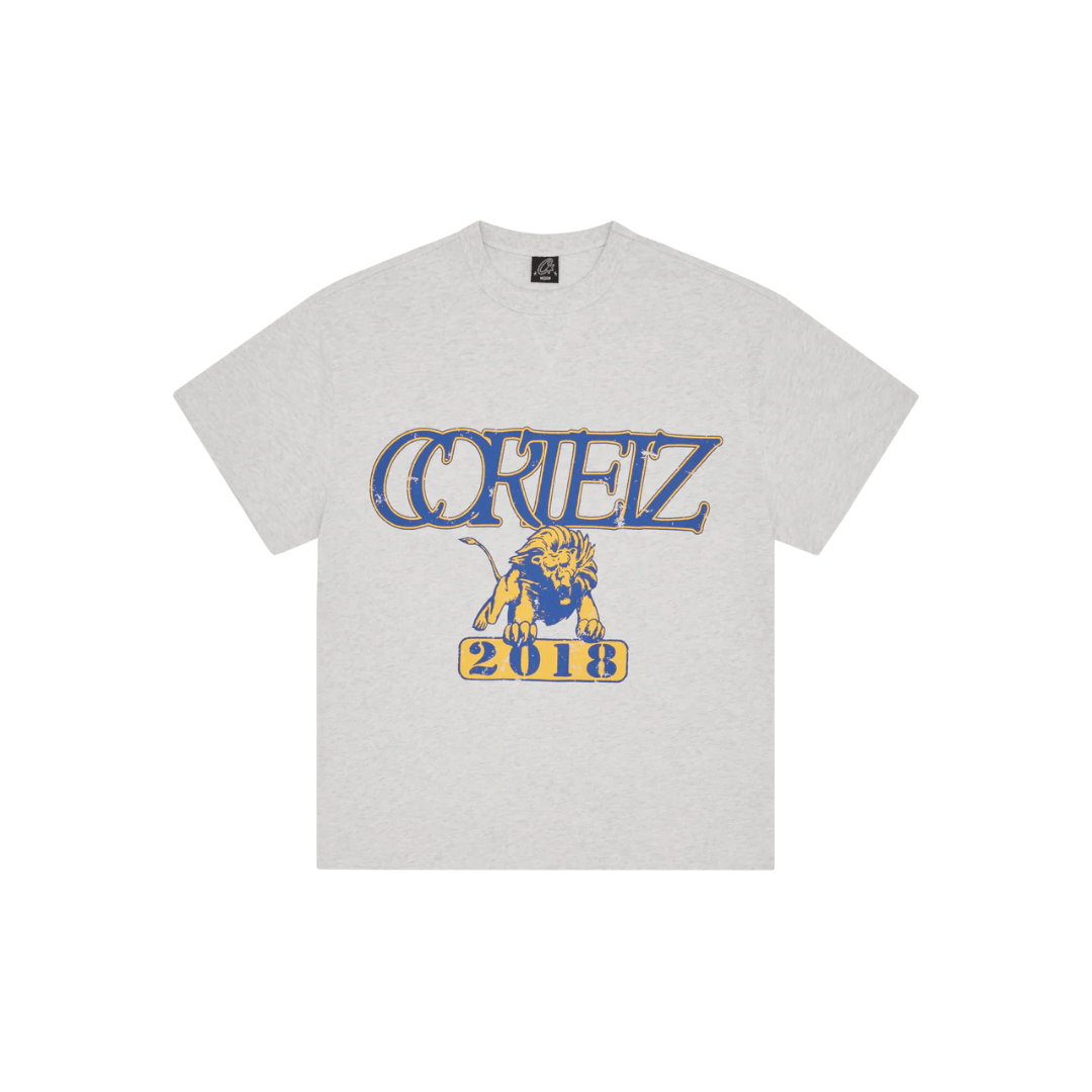 Corteiz Lion Boxy Heavyweight Tee (Light Heather)