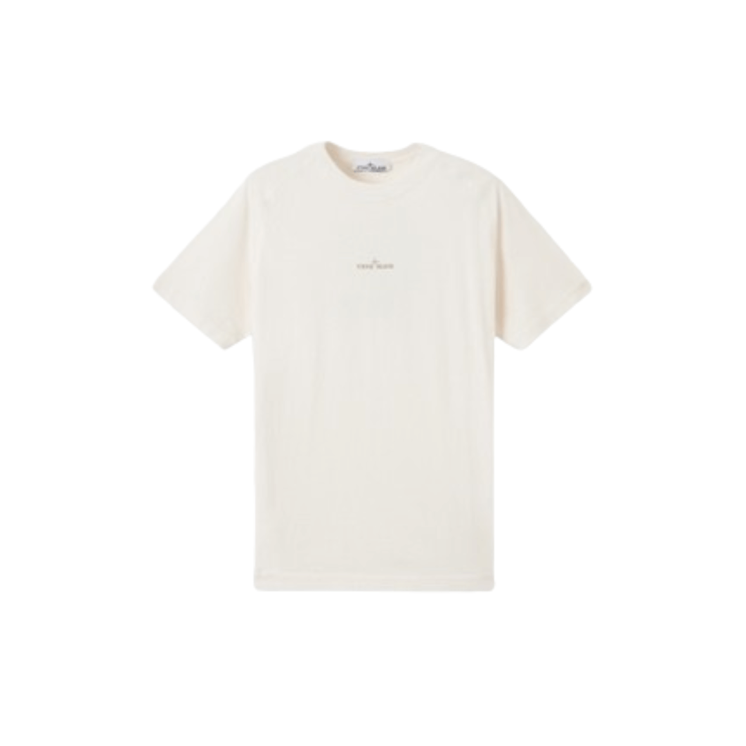 Stone Island Slim fit T-shirt with 'Institutional One' print in Ivory (Via Shipping Only)