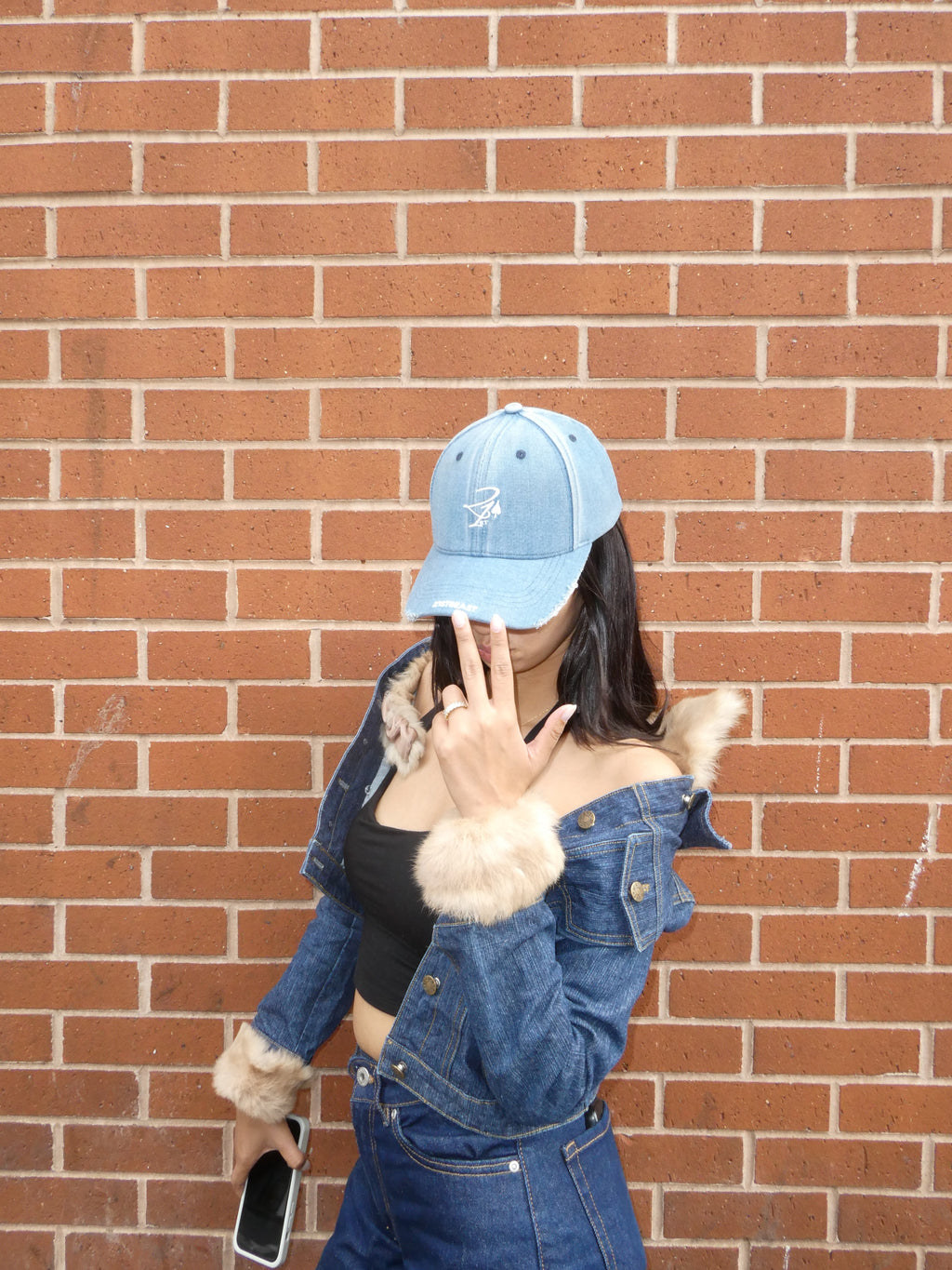 21st Distressed Washed Denim Baseball Cap