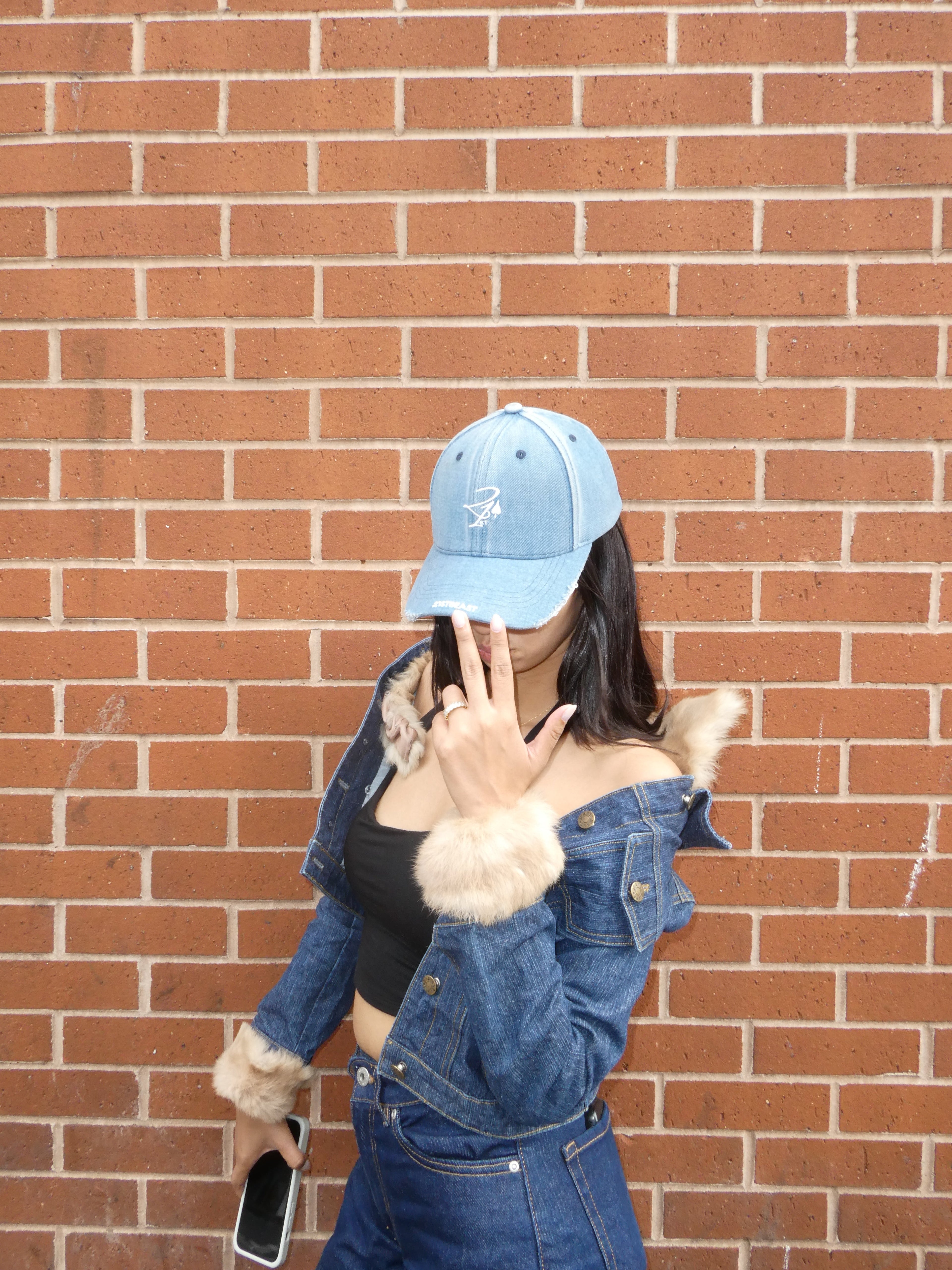 21st Distressed Washed Denim Baseball Cap