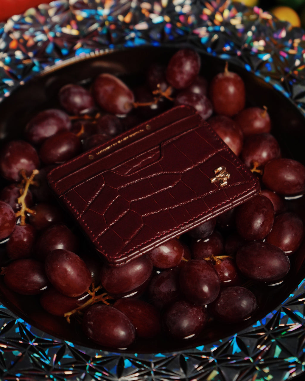 21st Gator Leather Merlot Burgundy Cardholder