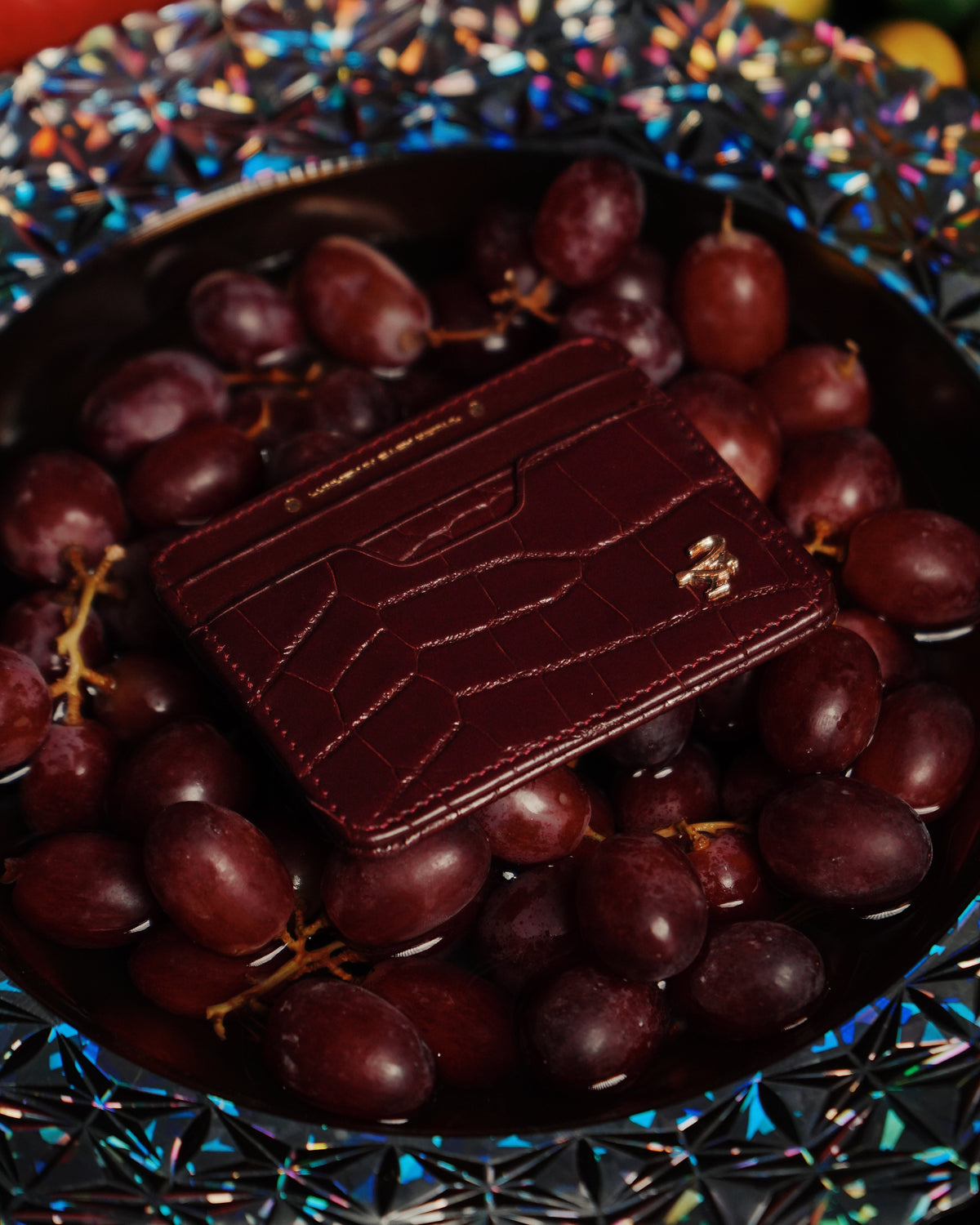 21st Gator Leather Merlot Burgundy Cardholder