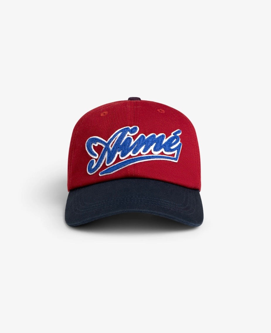 Aime Leon Dore Washed Cycling Logo Hat Red