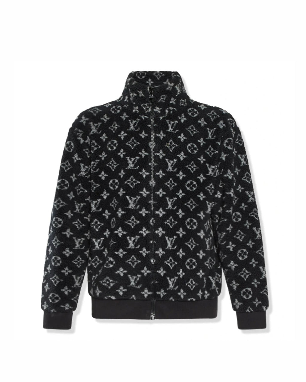Louis Vuitton Monogram Fleece Zip Up Jacket Black/Grey