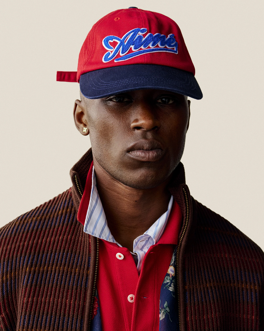 Aime Leon Dore Washed Cycling Logo Hat Red