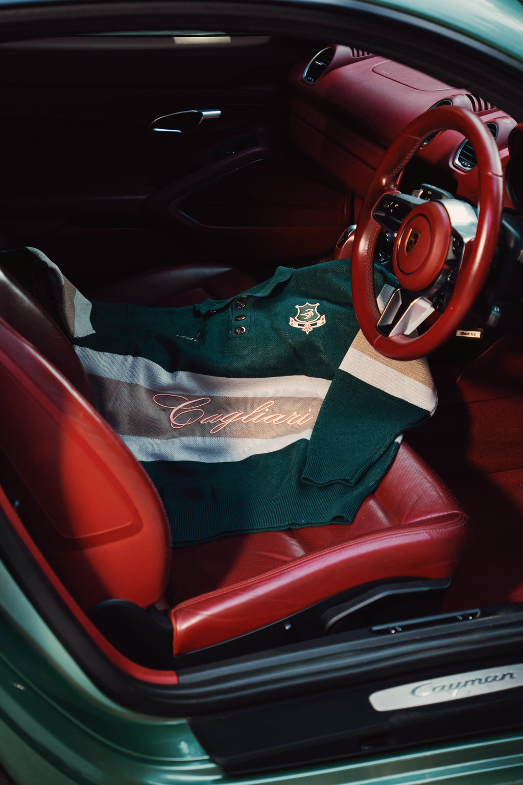 21stLifestyle x Cagliari : The Mansion Collection Polo Stripe Moss Green