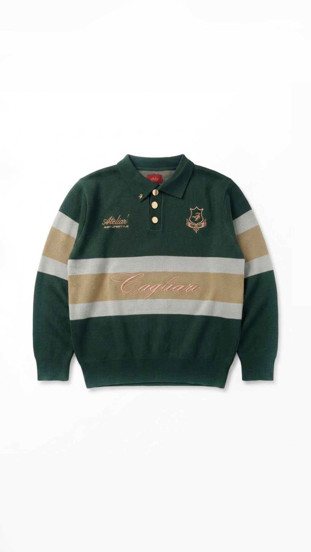 21stLifestyle x Cagliari : The Mansion Collection Polo Stripe Moss Green