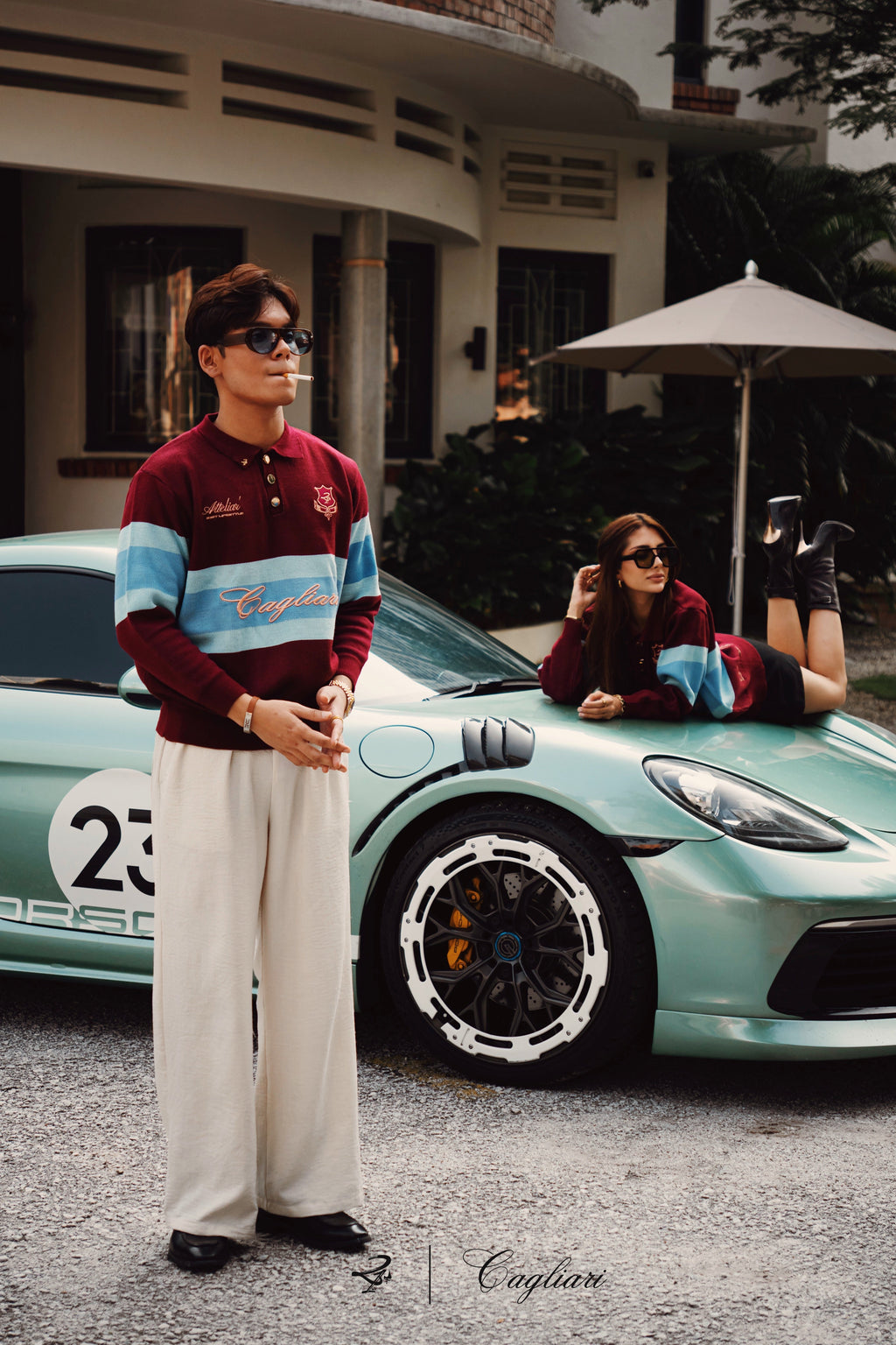 21stLifestyle x Cagliari : The Mansion Collection Polo Stripe Ash Burgundy