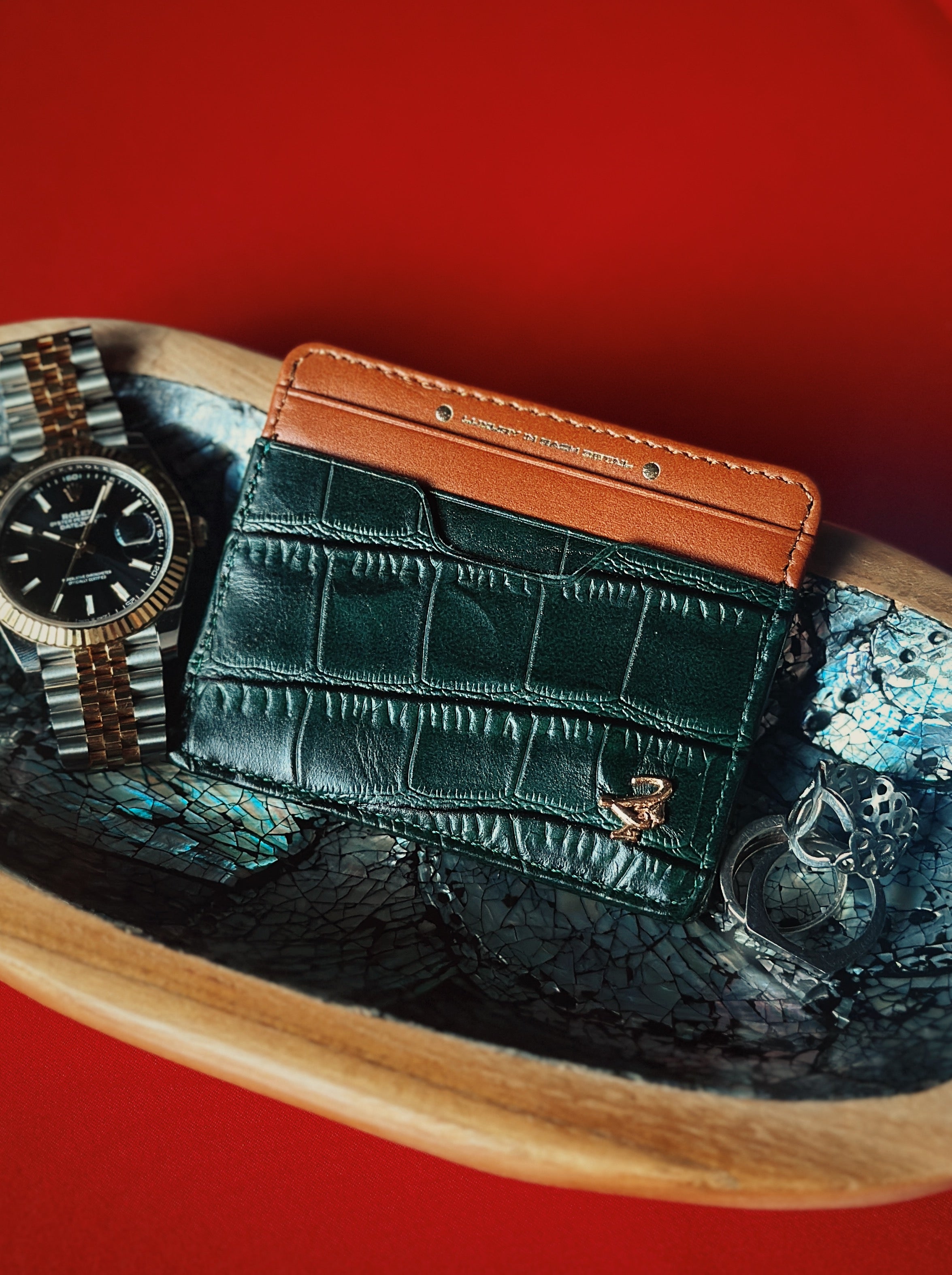 21st Cròc Leatherworks Card Holder Green