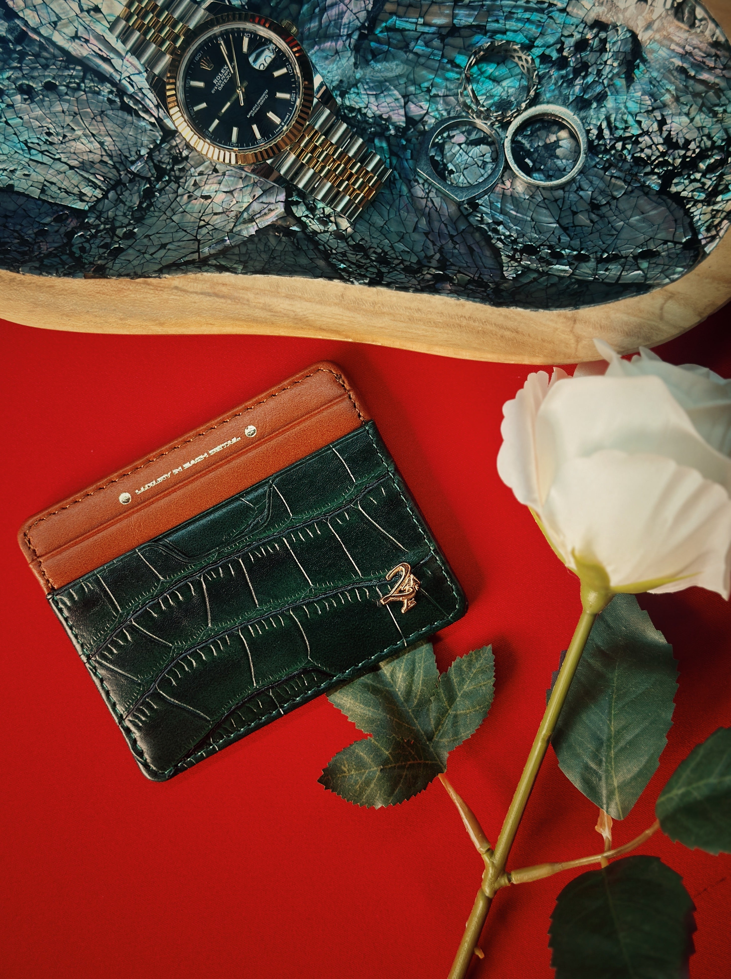 21st Cròc Leatherworks Card Holder Green