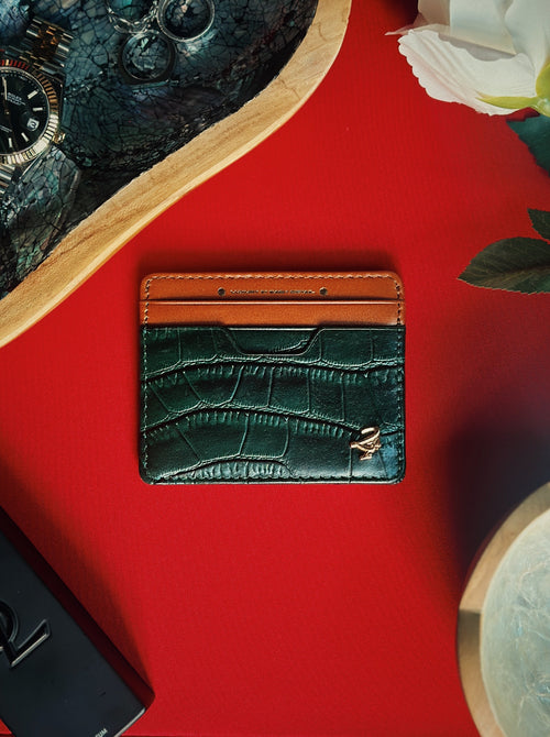 21st Cròc Leatherworks Card Holder Green
