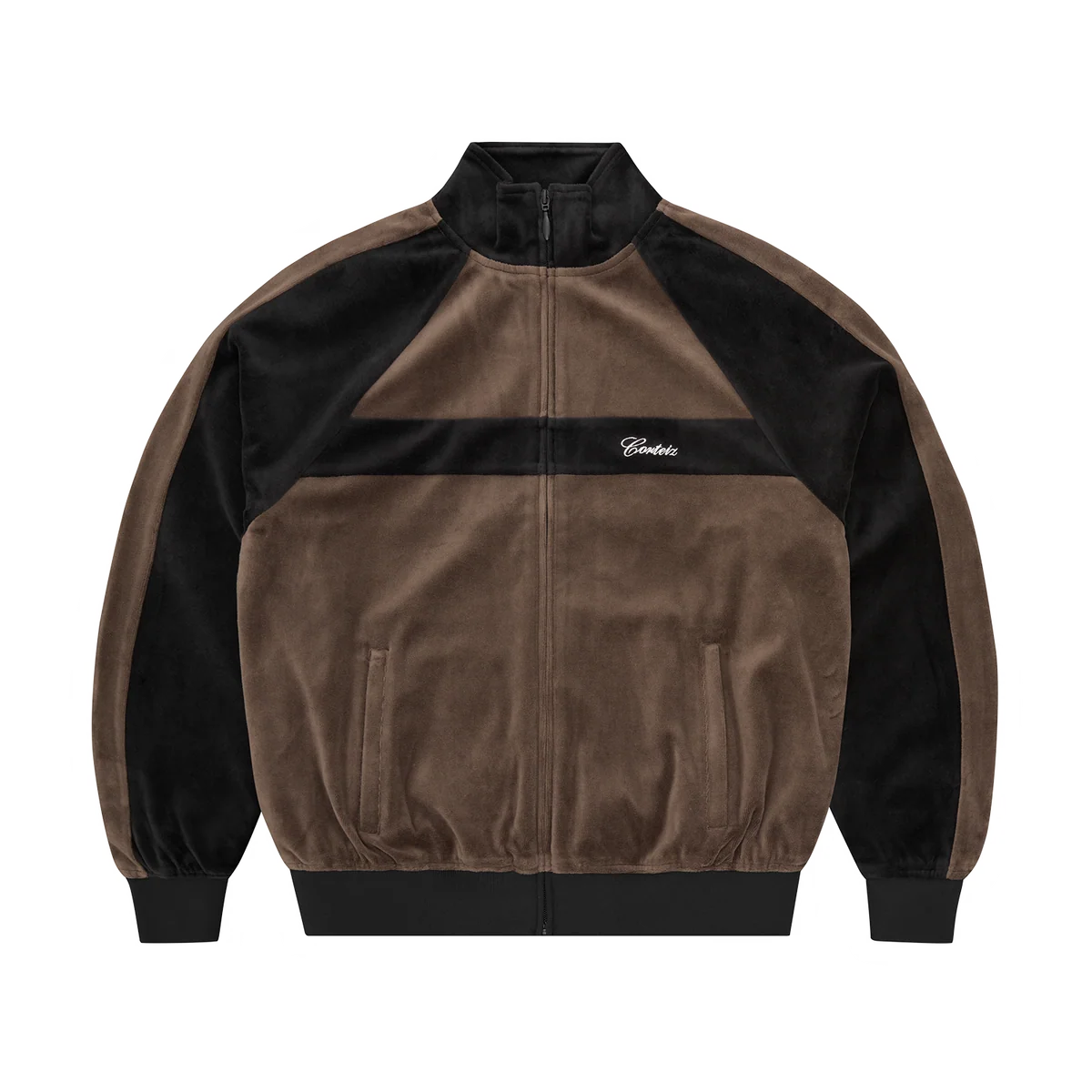 Corteiz PISTA VELOUR TRACK JACKET BROWN