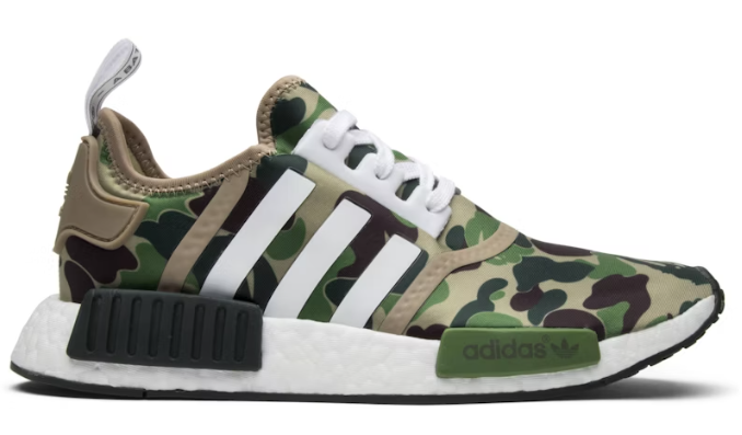 Adidas NMD R1 x Bape Olive Camo